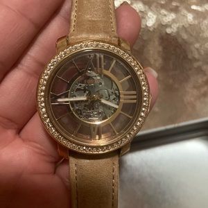 Fossil watch leather rose gold